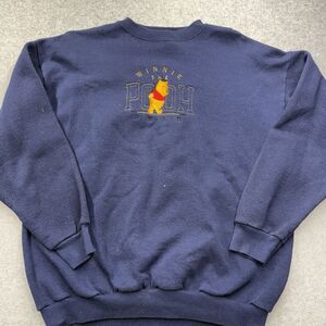 VTG Pooh 100 Acre Collection Winnie the Pooh Sweatshirt Navy Blue Men's XL